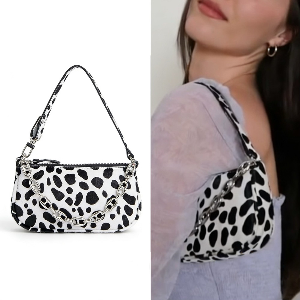 BY FAR Mini Rachel Dalmatian-Print Pony Hair Leather